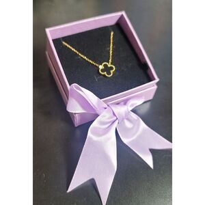 New - 18k Gold Plated Stainless 4 Leaf Clover Necklace 18” w/ 2” Extension